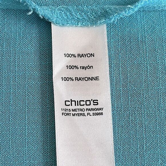 Chico’s Turquoise Blue Lightweight Cardigan Size 2 Large Size 12 - Picture 15 of 16